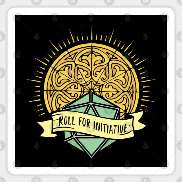 RPG Roll For Initiative Holy Dice Design Magnet by Shadowisper